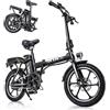 PLAYBIK Bicicletta elettrica pieghevole per adulti da 16 pollici, con cambio a 3 velocità, freni a disco meccanici anteriori e posteriori, batteria rimovibile da 36 V e 12,8 Ah, e capacità di carico max120 kg