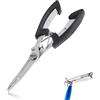 Nothers Pinze per Pesca Multiuso, Forbici Pesca Acciaio Inox con Tagliagirella e Apri Anello, Pinza a Becco Curvo per Esche Artificiali, Manico Antiscivolo PVC per Pesca al Colpo e Spinett
