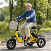 Generic Triciclo elettrico per adulti 2026 pieghevole, per città e tempo libero, con cestino posteriore da 200 kg di carico, sedile comfort, 3 modalità di guida, luce LED, clacson e display LCD, col