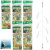 Xotectrix Set di 30 set di supporti per piume per sgombro di alta gamma, esche a mosca con sfere luminose (misure 12/16/18), adatti per la pesca dello sgombro persico lucioperca, aringa, trota