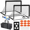 Genérico Porta da calcio per bambini, attrezzatura da allenamento, 120 x 90 cm, 2 porte da calcio per giardino, con pallone, rete e coni, per giocare al , cortile, campo, interno