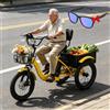 Generic Triciclo elettrico pieghevole per adulti, 48V 13Ah, pneumatici larghi 18x3.0, autonomia 44 km, faro a LED, clacson, cestini anteriori e posteriori, ideale per shopping/picnic, colore giallo.