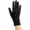Harilla きん Harilla Guanti per Pattinaggio Artistico con Cristalli Scintillanti Materiale Nylon E Spandex Impermeabili Flessibili Protezione Termica per Adulti E Bambini, Black Fleece, S