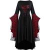 Vhersily Abito Da Donna Gotico Da Strega Stile Barocco Da Principessa Abiti Lungo Medievale Da Sera Da Cocktail da Sposa Vintage Curvy Vestiti Cocktail Serata Cerimonia Regalo Halloween Capodanno