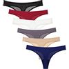 Nightease Tanga da Donna Seta Ghiacciata String Mutande Senza Soluzione di continuità Biancheria Intima da 6 Pacchi