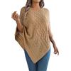 Vhersily Poncho in Maglia con Motivo a Treccia, Con Scollo A V, Vestibilità Comoda, Maglia Intrecciata, Con Orlo Asimmetrico, Elegante, Sottile, A Maniche Lunghe, Per Autunno e Inverno, per Viaggi