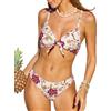 CUPSHE, Costume da bagno da donna con nodo con stampa floreale regolabile, M