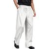 Vhersily Pantalone Uomo Baggy Lungo Tinta Unita Wide Leg Elastico sul Retro Fianchi Bottone Allungato Elegante con Tasche Pants, Running Fitness Autunno Invernali Elasticizzati A Vita Alta, Streetwear