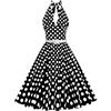 Vhersily Abito da Donna Vintage Anni '50 con Collo Halter A Pois Senza Maniche Sera retrò Cocktail al Ginocchio Ballo di Matrimonio, per Vacanze, Feste, Discoteche, Serate Danza, per Luna di Miele