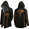 Vhersily Giacca Invernale Uomo Guerriero Vichingo Calda Nordica con Cappuccio Fenrir Cappotto Finta Cashmere Mantello Medievale Drago Corvo Rune Stile Urbano Y2K Elegante Hip Hop Invernali Antivento