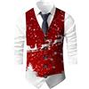 Vhersily Gilet Di Natale Da Uomo, Xmas Christmas West, Slim Fit, Festivo Happy Babbo Natale, Con Stampa Natalizie, Giacce Da Lavoro Per Feste e Matrimoni Divertente Morbido e Leggera Regalo Capodanno