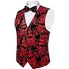 Vhersily 2025 Gilet da Uomo Elegante Paisley Nozze Panciotto Jacquard Gilet da Abiti Cravatta e Fazzoletto Set per Festa Sposa Floreale Gilets Formale Aziendale con Papillon Smoking Accessorio