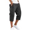 Generico Bermuda Cargo Uomo Pantaloni Corti Estivi 3/4 Bermuda Pantaloncini Slim Fit Molte Tasche in Cotone Tasconati Casual Shorts Leggeri Pantaloni Corti Sportivi