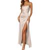 Vhersily Abito Lungo Donna Sexy con Spalline Sottili Schiena Nuda e Taglio Aderente per Eventi Esclusivi - Vestito Elegante Aperta Slim Fit Serate Speciali per Luna Miele, Anniversari o San Valentino
