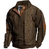 Vhersily 2025 Maglione Vintage Invernale Calda Felpa Da Uomo A Maniche Lunghe Maglioni Henley Polo Con Colletto Rialzato, Maglione Lavorato A Maglia Cavo Di Base Comodo Classico Rock Sportivo Hip Hop
