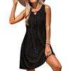 XFSRG Copricostume Donna Elegant Senza Maniche Mare Spiaggia Bikini Cover Up Casual Vacanza Vestito Estivo Beachwear Abito(Nero/M)