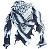 OUTDOOR WORLD BE ACTIVE Outdoor World, sciarpa Shemagh dell'esercito arabo dell'OLP, scaldacollo Keffiyeh, turbante arabo con nappa, 110 cm x 110 cm, Bianco su nero., Taglia unica