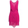 EFOGEP Abito da donna con nappa latina, stile vintage, anni '20, senza maniche, sexy, cocktail, feste, frange, flapper Fancy abiti, mini tango samba cha cha cha clubwear