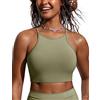 CRZ YOGA Costume da Bagno Imbottito con Collo Alto da Donna con Scollo all'Americana