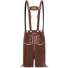 Vhersily Costume Tradizionale Pantaloni Festa della Birra Popolare Oktoberfest Uomo Pantaloncini Bavaresi con Bretelle Tedesco Vestito Tirolese Lederhosen Bavarese Marrone, da Discoteca