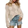 Vhersily 2025 Maglia Traforata Da Donna Pullover Maglioni Manica Lunga Solido Leggero Loose Texture Knit Camicie, Per Le Mezze Stagioni, Business, Da Lavoro, Versatili per Look, Per Autunno e Inverno