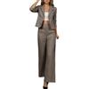 Vhersily Completo Donna Elegante Tailleur Taglie Forti Abiti Due Pezzi Giacca Manica Lunga Risvolto e Pantaloni Vita Alta Completi Lavoro Autunno Inverno Completo da Cerimonia per Sera, Mezze Stagioni