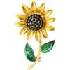 Crownofribbons Spilla une forme de girasole pour femmes, scattera da abito, gioiello con flowers gialli in sacchetto regalo