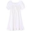 CHUNG Camicia da Notte per Bambine Piccole e Grandi in Stile Vintage Vittoriano, in Modale, a Maniche Lunghe, con Collo Quadrato in Pizzo, Camicia da Notte da Principessa, 3-4 Years