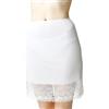 Mewa Sottogonna Donna Kinga Sottogonna Corta con Pizzo Floreale, Sottogonna Semplice, antistatica Sottogonna Liscia (54, Bianco)