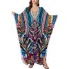 L-Peach Bohemian Kaftan Ampia Camicia da Notte Lunga da Donna Abito da Spiaggia Copricostume Vestaglia Sarong Pareo
