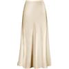 Outoshe - Maxi gonna da donna in raso a vita alta, con elastico nascosto in vita, svasata