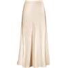 Outoshe - Maxi gonna da donna in raso a vita alta, con elastico nascosto in vita, svasata, Champagne, S