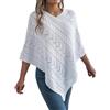 Vhersily Poncho in Maglia con Motivo a Treccia, Con Scollo A V, Vestibilità Comoda, Maglia Intrecciata, Con Orlo Asimmetrico, Elegante, Sottile, A Maniche Lunghe, Per Autunno e Inverno, per Viaggi