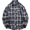 Vhersily Camicia Flanella Uomo Invernale Cotone Western Cowboy con Bottone Automatico Vintage Quadri Manica Lunga Casual Elegante Felpata Camicie Scozzese Tasche Bottoni da Regular Fit per Matrimoni