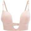 XFSRG RReggiseno Schienale Scoperta da Donna Bra a Forma di U Senza Ferretto Push up Bralette Profondo Scollo a V Senza Cuciture Removibile Imbottita Biancheria Intima (Nude/C)
