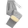Vhersily Pantaloni Sportivi Uomo Foderati in Pile Sherpa Inverno Pantaloni della Tuta da Jogging con 2 Tasche e Fascia Elastica Caldo Elastico Vita con Coulisse Trousers Antivento per Tempo Libero