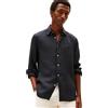 Tommy Hilfiger Camicie da Uomo a Maniche Lunghe Casual in Lino con Bottoni in vestibilità Regolare, Black, XXL