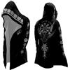 Vhersily Giacca Invernale Uomo Guerriero Vichingo Calda Nordica con Cappuccio Fenrir Cappotto Finta Cashmere Mantello Medievale Drago Corvo Rune Stile Urbano Y2K Elegante Hip Hop Invernali Antivento