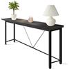 IvoQ Sidetable Industrial - Consolle Stretto 120 cm - Legno Nero e Metallo - Tavolino da Bagno Divano o Scrivania - Minimalista e Robusto, Design Compatto 23 cm di profondità