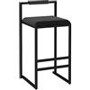 LP Bar stool Sgabelli Bar In Velluto, Sgabello Bar Moderne Sgabelli da Pranzo per La Colazione In Stile Per Il Bancone Della Cucina di Casa con Schienale e Gambe In Metallo Nero, Altezza Seduta 65~75 cm