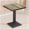 OHMG Tavolo da pranzo quadrato industriale retrò - Bistrot per 4 persone, cucina in legno con gambe in ferro, bar, 60 x 60 x 75 cm (C)