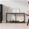 YITHOPI Tavolo Consolle,Tavolino alto Tavolino camera da letto Tavolo da ingresso Per il soggiorno, il balcone, la decorazione, il comodino Nero 140x35x75,5 cm in Vetro Temperato