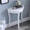 TUPAFJU Moderno tavolo da consolle a mezzaluna, tavolino decorativo semicircolare, tavolino stretto per ingresso, ingresso principale, corridoio, soggiorno(White)