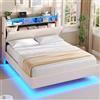 AOGLLATI Letto Matrimoniale con Contenitore 140x190 cm, Struttura Letto