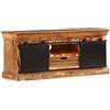 RCODSSK Mobile TV in legno massello riciclato stile industriale vintage con tre scomparti e un cassetto, dimensioni 110 x 30 x 45 cm in legno antico
