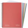 NAVIGATOR Office Paper Solutions Navigator | Taccuino multiassegnazione A4+ | copertina rigida | 1 linea | rosso | 5 bordo colore | carta 80 g | 120 fogli microforati 4 trapani | spirale chiusura Coil Lock | carta premium writing