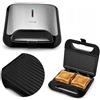 Huslog GentleBite HUS1075 - Tostapane a contatto, 750 W, piastre grill antiaderenti, riscaldamento rapido, per 2 panini, argento