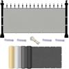 AJALGZ Telo Frangivisto per Balcone 100x60cm Copertura Privacy in PES Resistente alle Intemperie e Raggi UV, Schermo Protettivo per Ringhiera Giardino e Terrazza - Grigio Chiaro