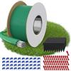 ORTOSUD 200m Cavo Perimetrale per Robot Tagliaerba + 100 Pali da Terra + 40 Connettori Cavo + 40 Terminali di Connessione, Set Completo Cavo Periferico Compatibile con Gardena, Bosch, Husqvarna