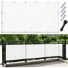 AJALGZ Telo Frangivisto per Balcone 100x50cm Copertura Privacy in PES Resistente alle Intemperie e Raggi UV, Schermo Protettivo per Ringhiera Giardino e Terrazza - Bianco